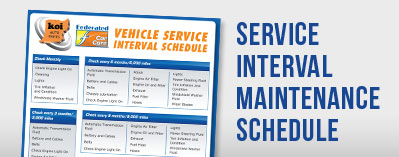 Service Interval Maintenance Schedule